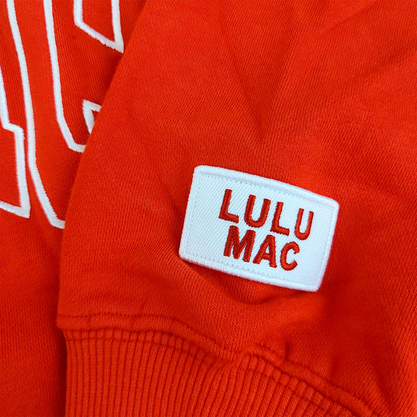 Lulu Mac Open Letter Mockneck Sweatshirt in Red