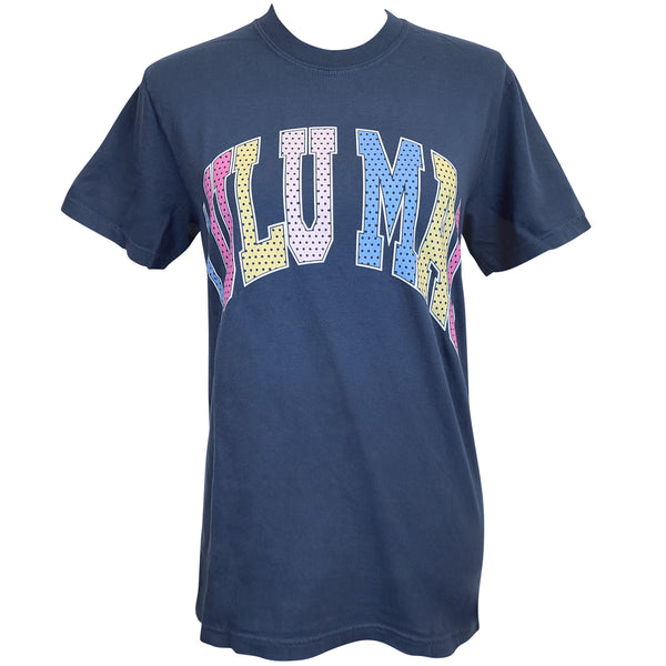 Lulu Mac Polka Dot Short Sleeve T-Shirt in China Blue