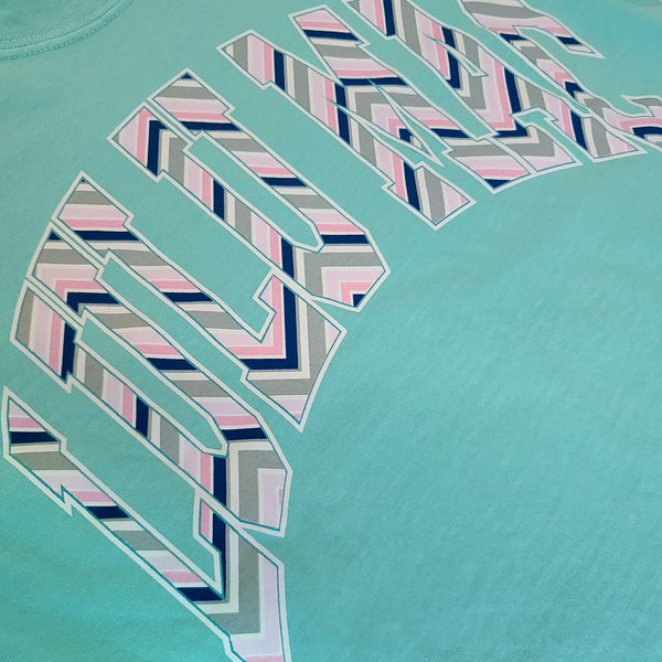 Lulu Mac Multi Stripes Short Sleeve T-Shirt in Chalky Mint