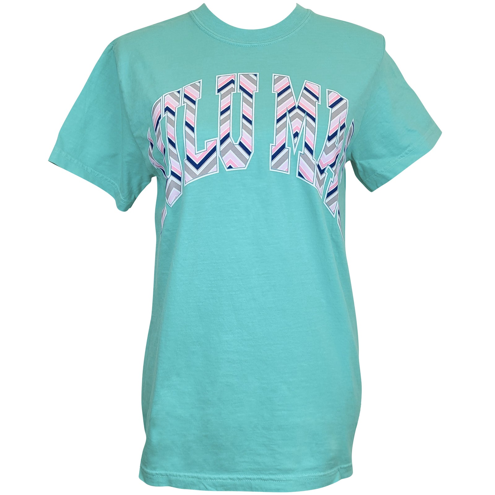 Lulu Mac Multi Stripes Short Sleeve T-Shirt in Chalky Mint
