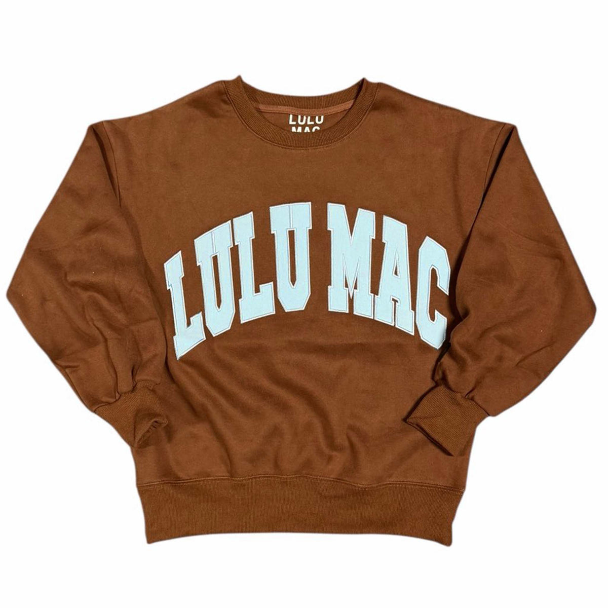 Lulu Mac Stitch Crewneck Sweatshirt in Blue and Brown by Girlie Girl Originals