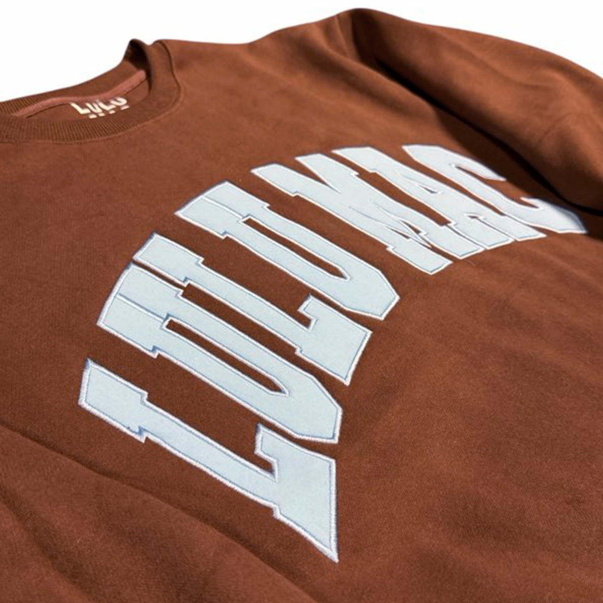 Lulu Mac Stitch Crewneck Sweatshirt in Blue and Brown by Girlie Girl Originals