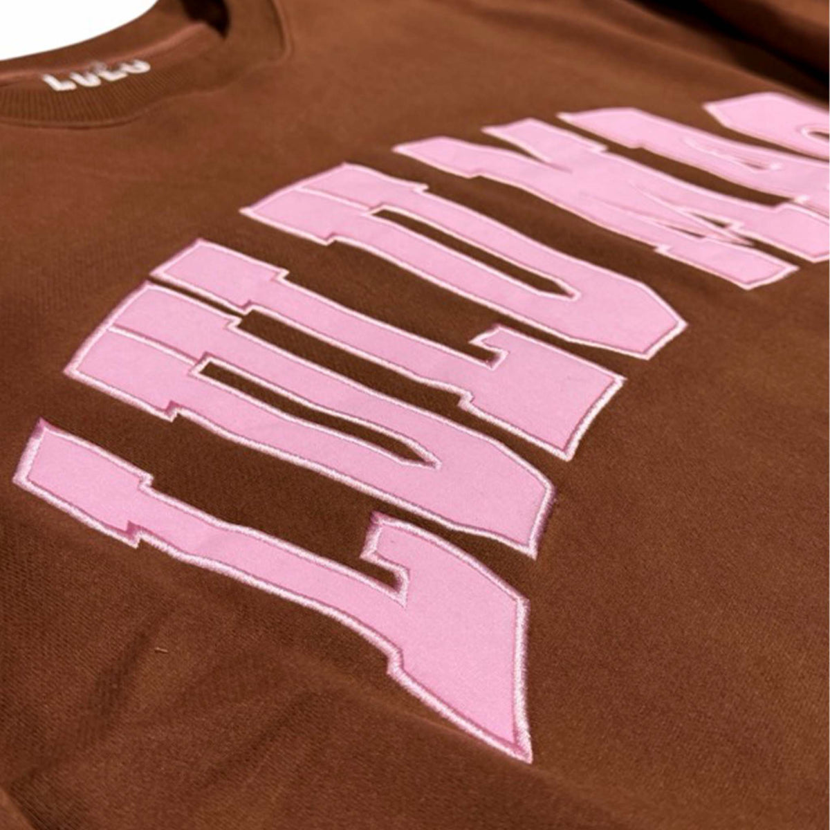 Lulu Mac Stitch Crewneck Sweatshirt in Pink and Brown by Girlie Girl Originals