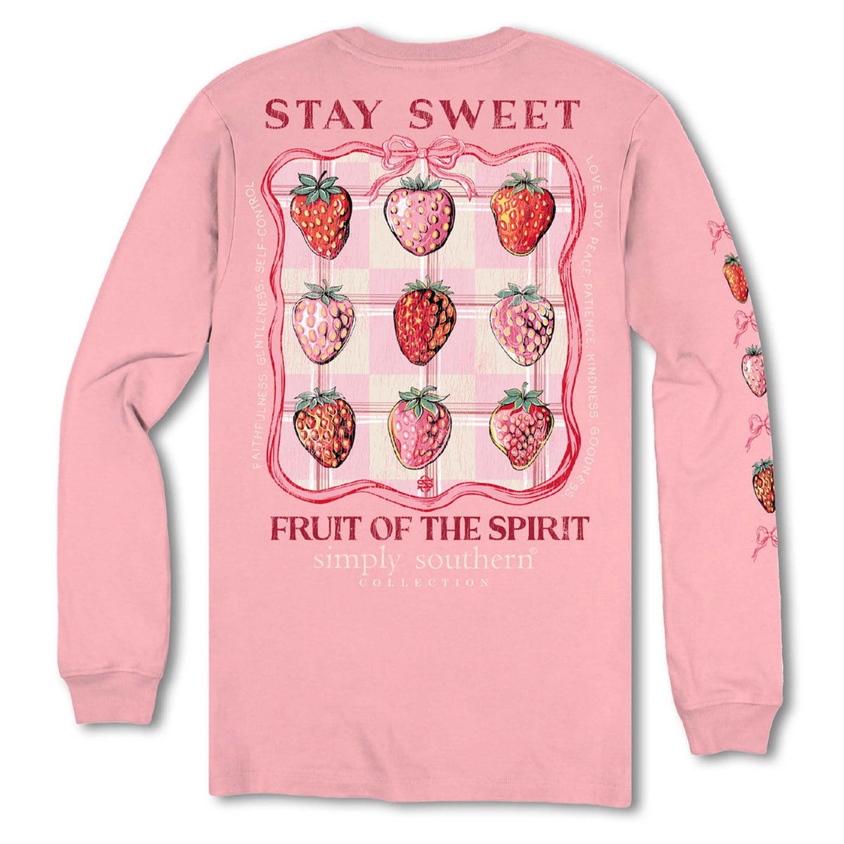 Simply Southern Stay Sweet Long Sleeve T-Shirt in tearose pink