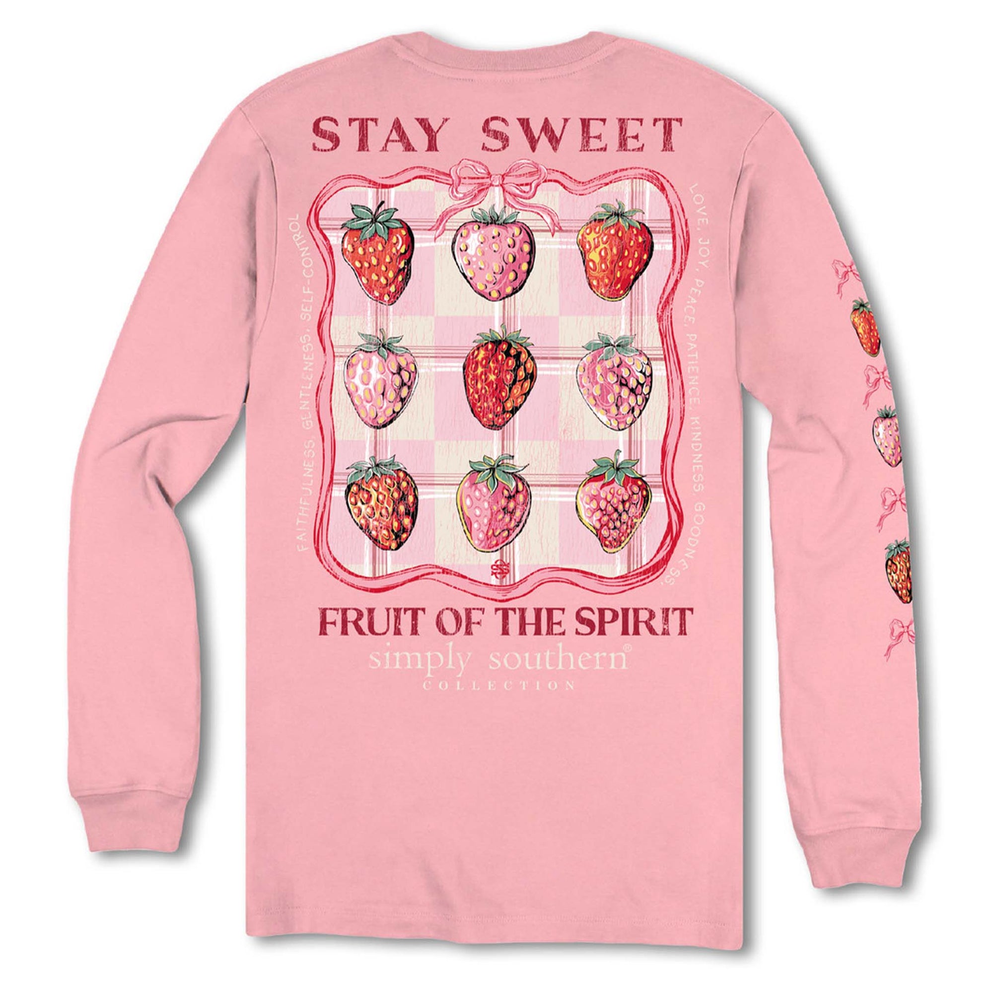 Simply Southern Stay Sweet Long Sleeve T-Shirt in tearose pink