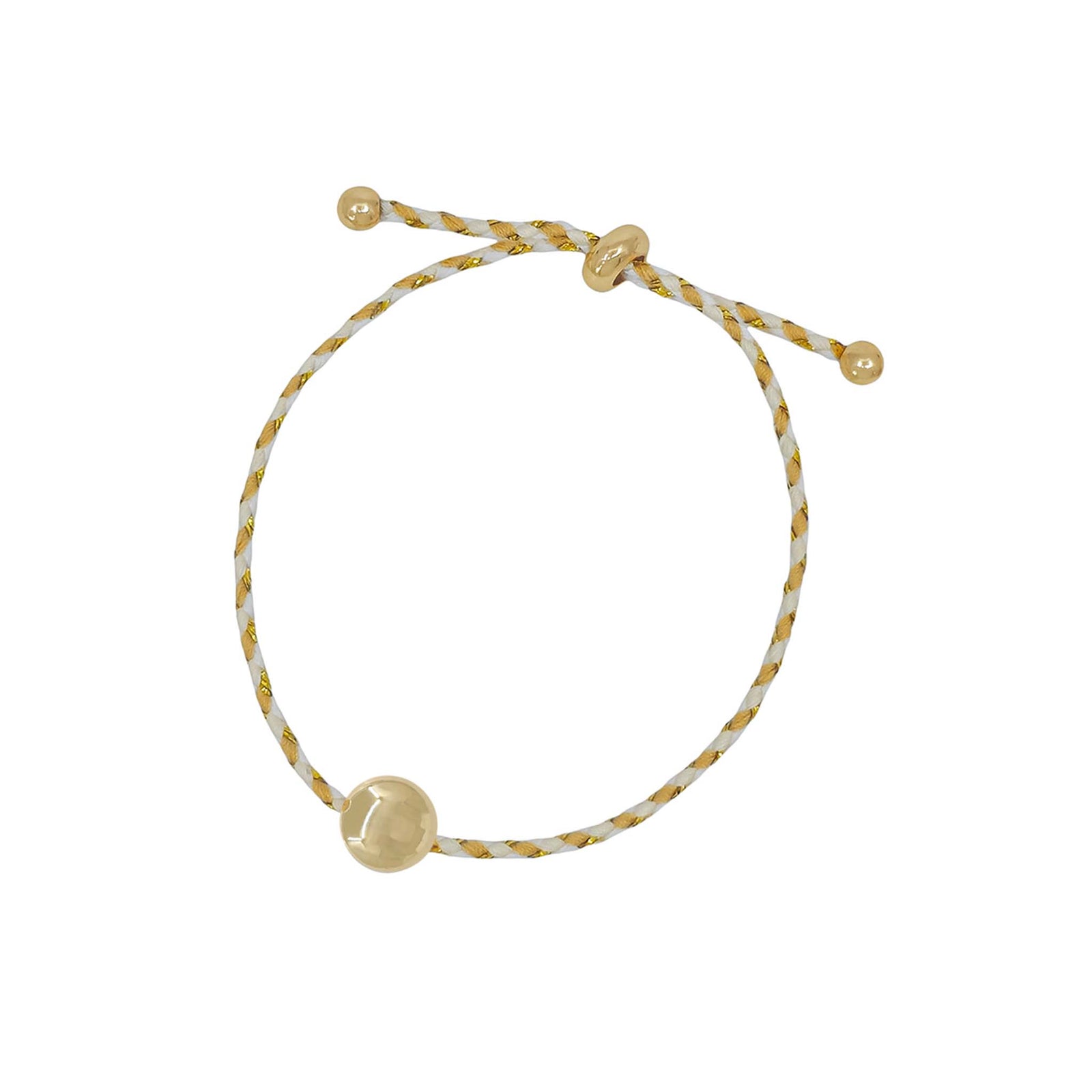 Neutral Braided Cord Bracelet with Gold Accents