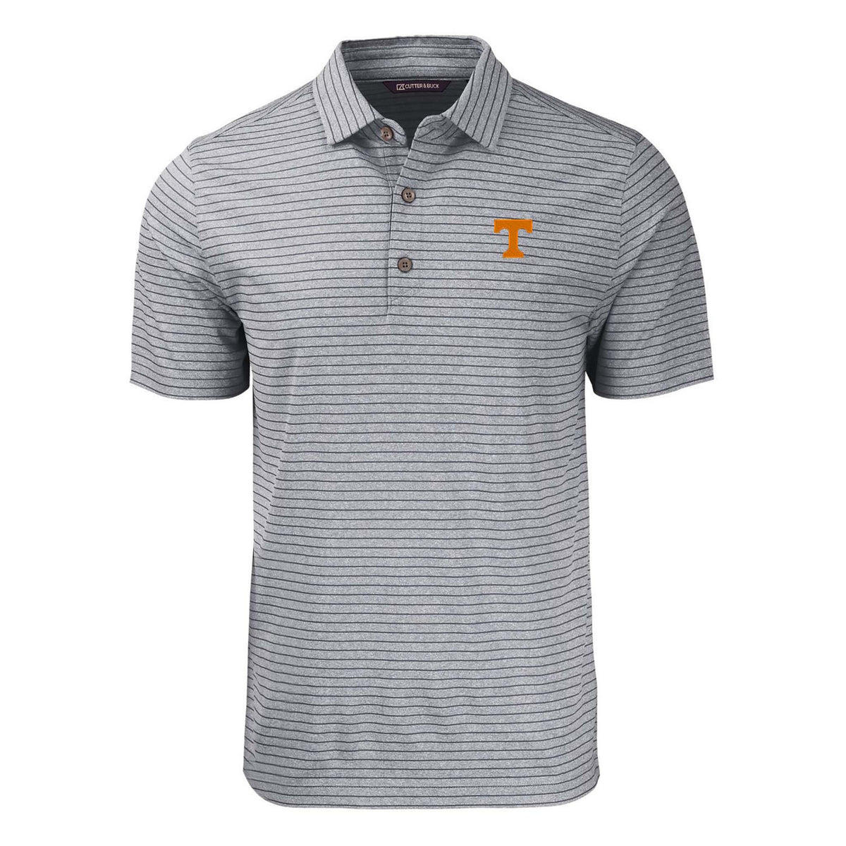 Tennessee black striped polo shirt with a logo on a white background