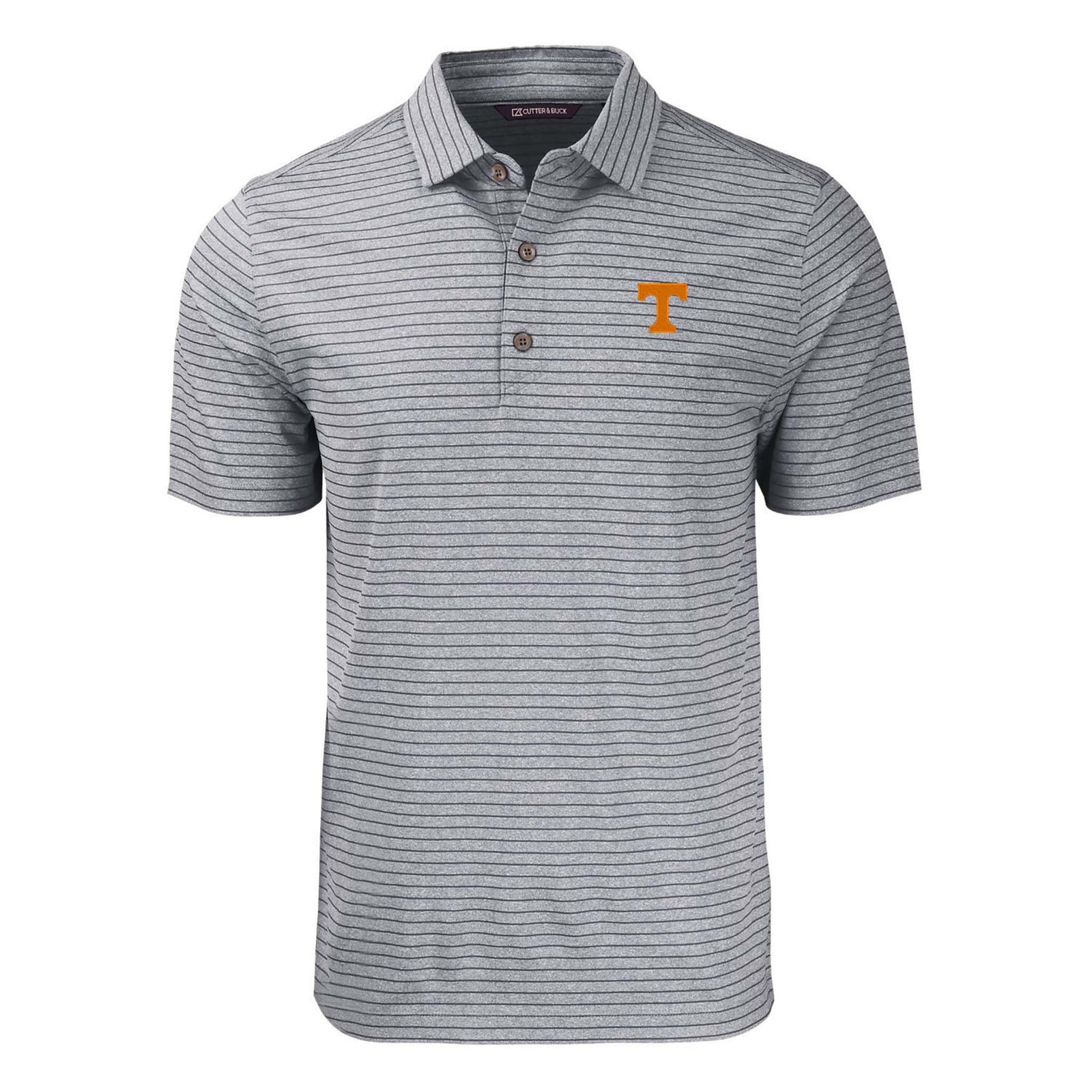 Tennessee black striped polo shirt with a logo on a white background