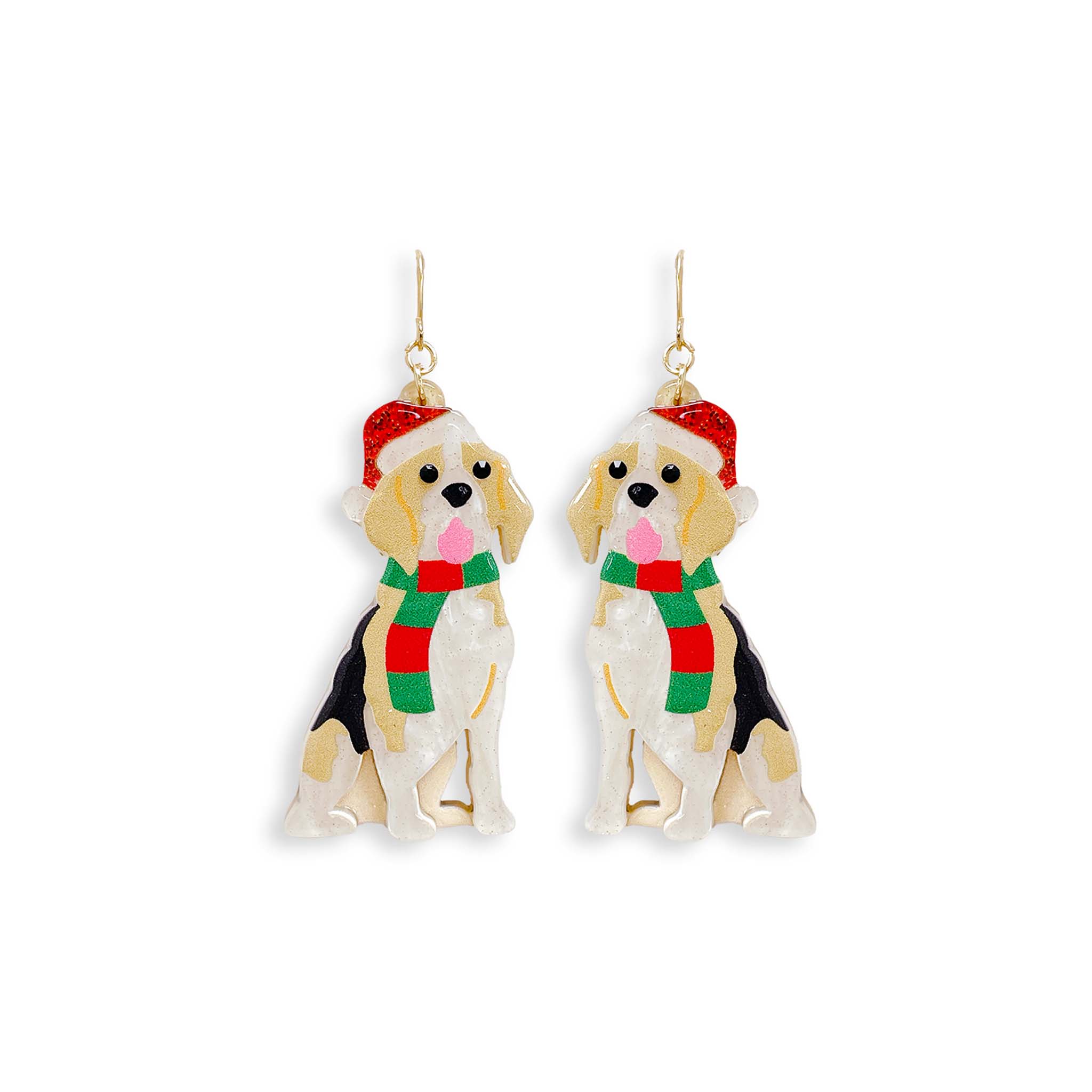 Beagle in a Scarf Earrings