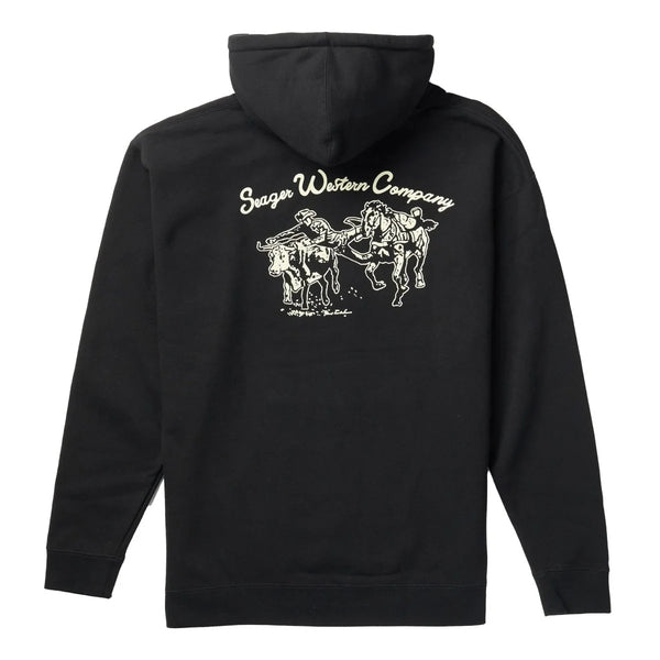 Los Rios Western Graphic Hoodie in Black