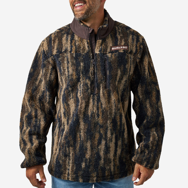 Men's Sherpa Quarter Zip Pullover in Midlands Camo