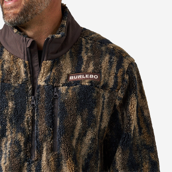 Men's Sherpa Quarter Zip Pullover in Midlands Camo