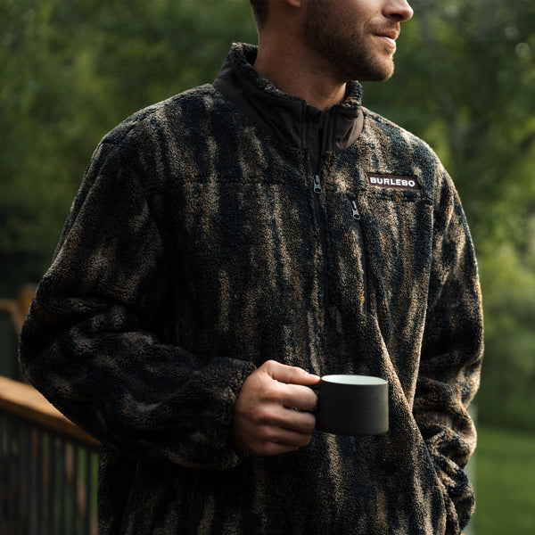 Men's Sherpa Quarter Zip Pullover in Midlands Camo
