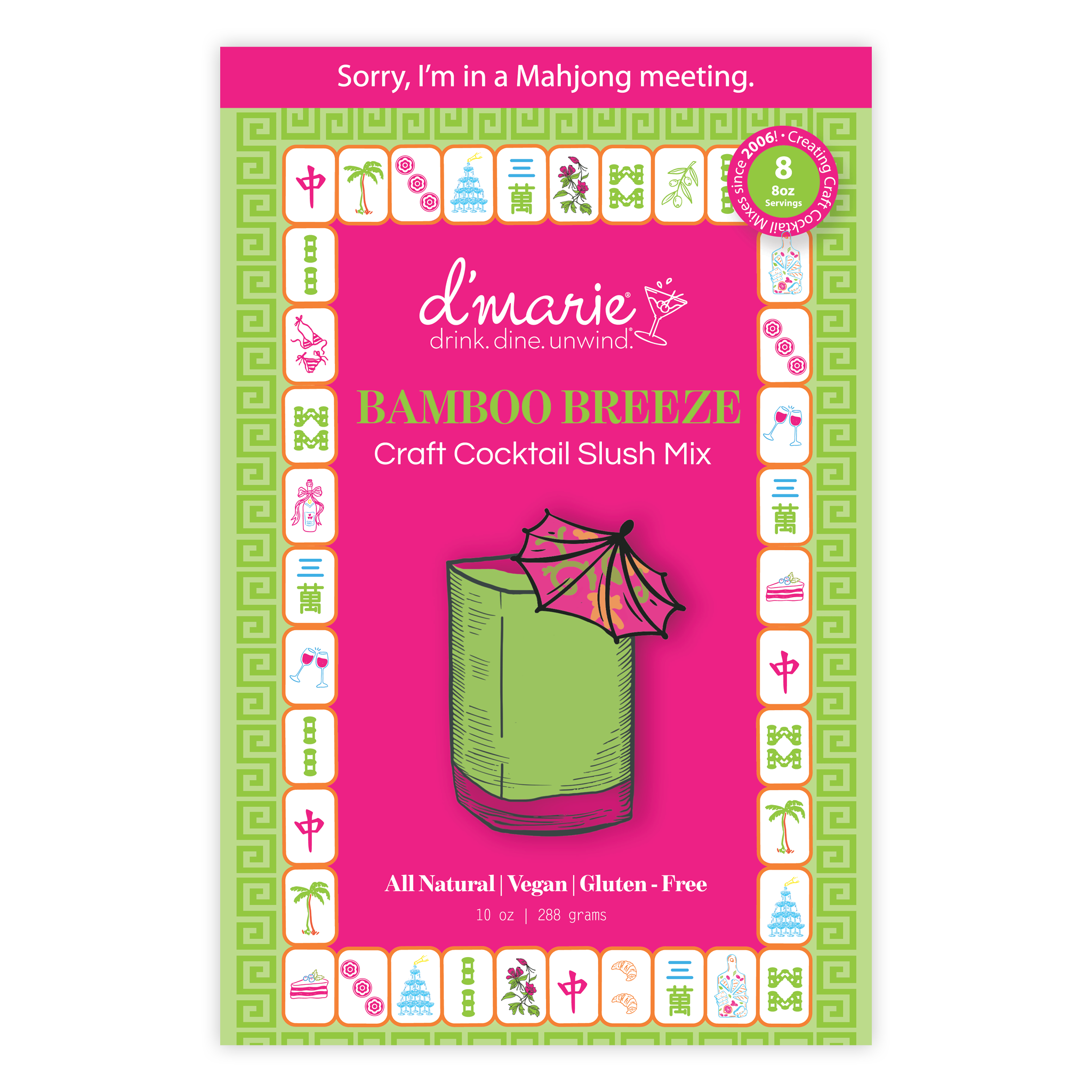 D'Marie Mahjong Bamboo Breeze Craft Cocktail Slush Mix | Palmetto Moon