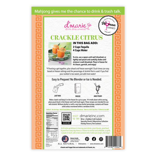 Mahjong Crackle Citrus Craft Cocktail Slush Mix