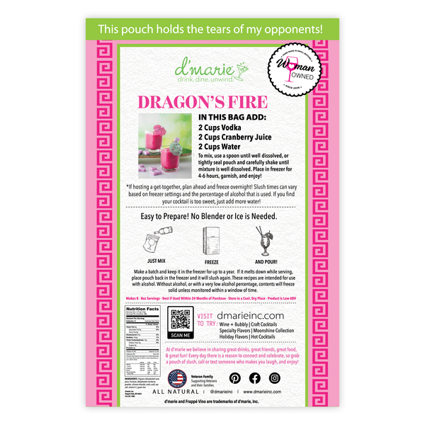 Mahjong Dragon's Fire Craft Cocktail Slush Mix