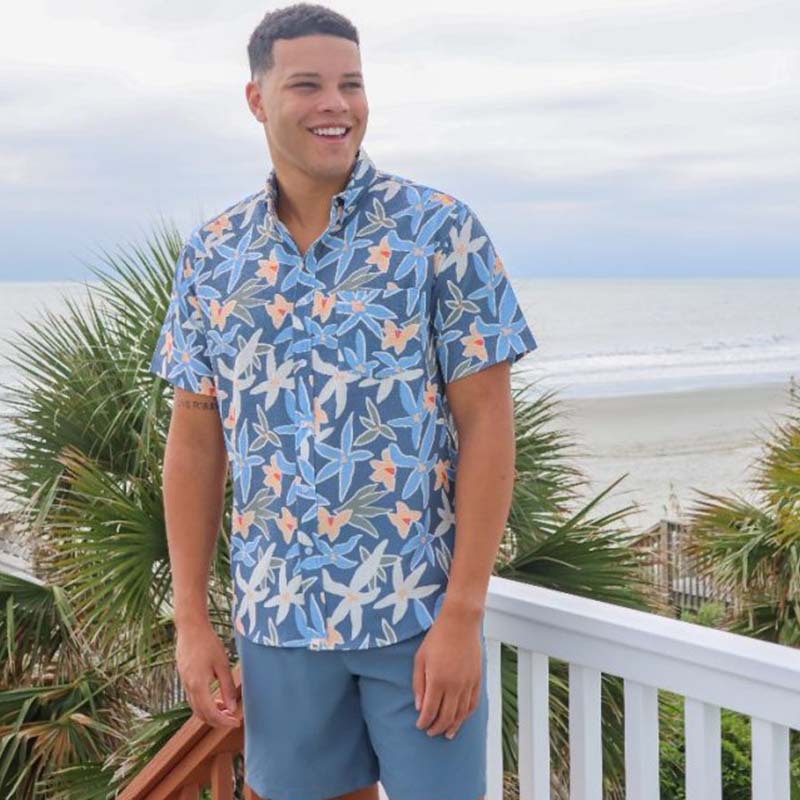 men's tropical button down shirt