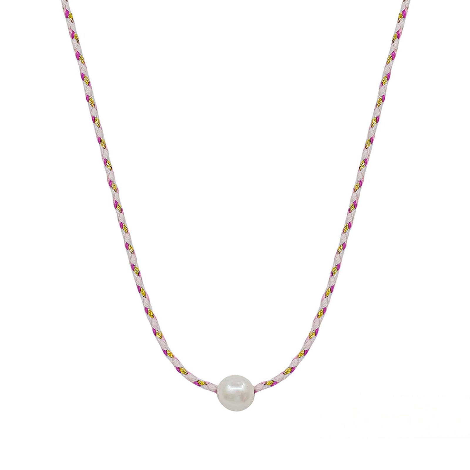 Pearl Rope Necklace in Pink