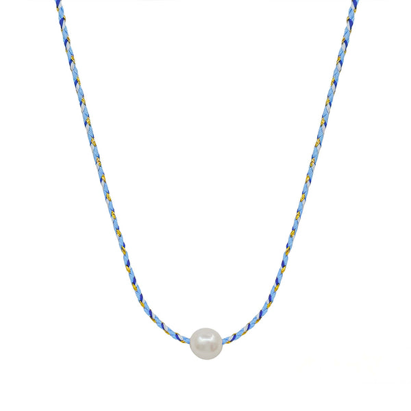 Pearl Rope Necklace in Blue