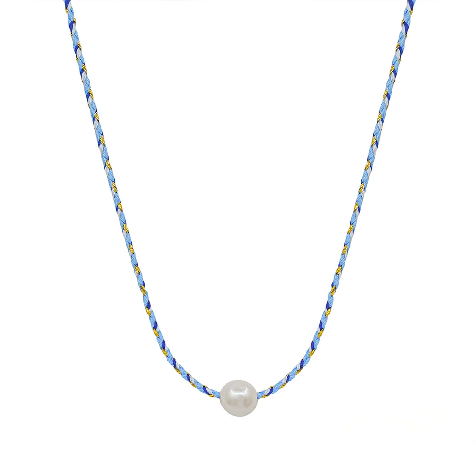 Pearl Rope Necklace in Blue