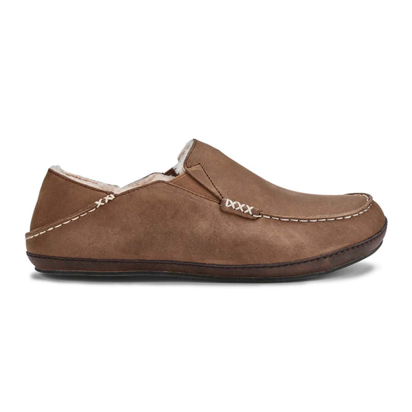 Men's Moloa Leather Fur Slipper in Toffee
