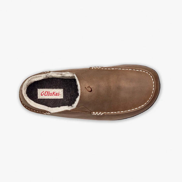 Men's Moloa Leather Fur Slipper in Toffee