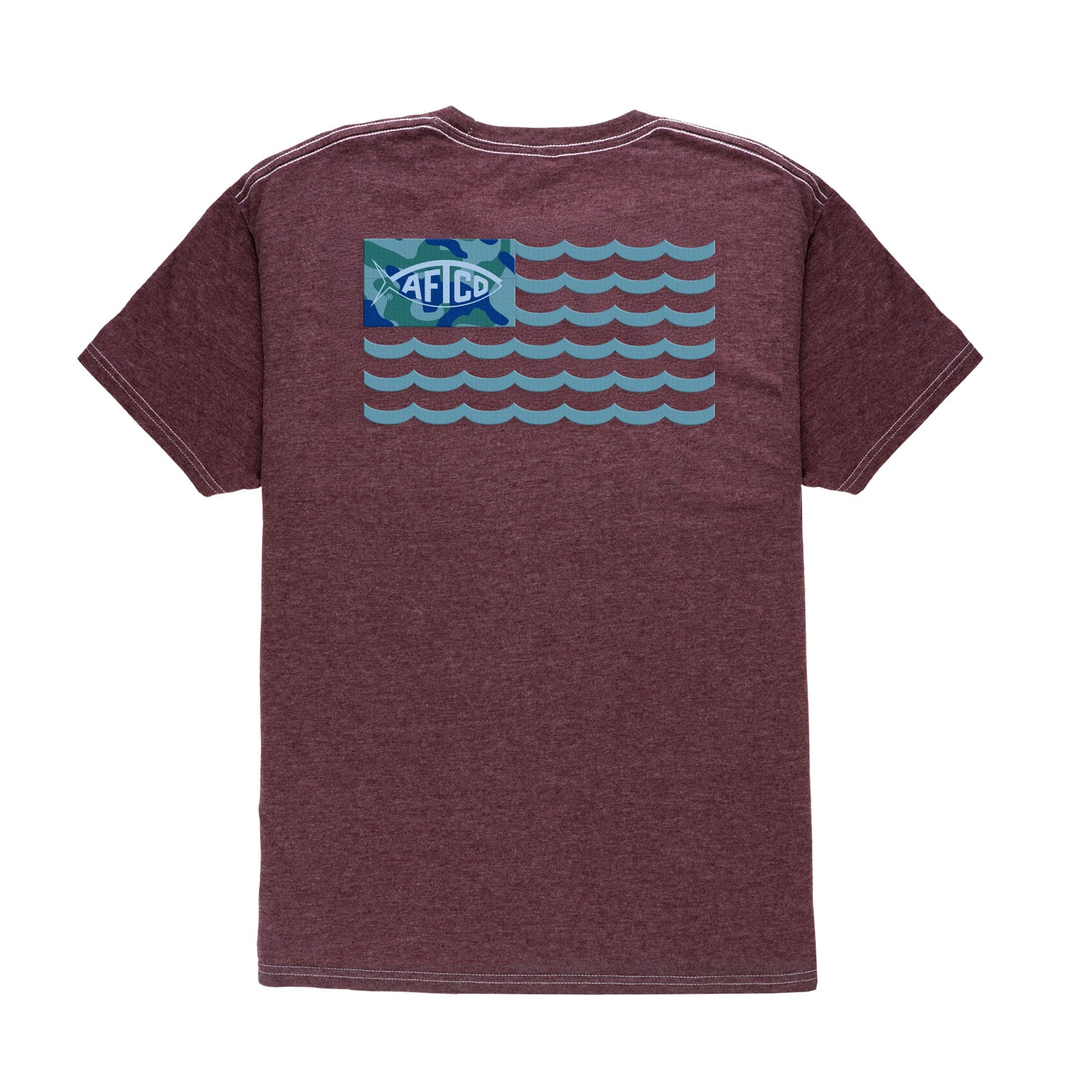 aftco Canton Short Sleeve T-Shirt in Maroon Heather