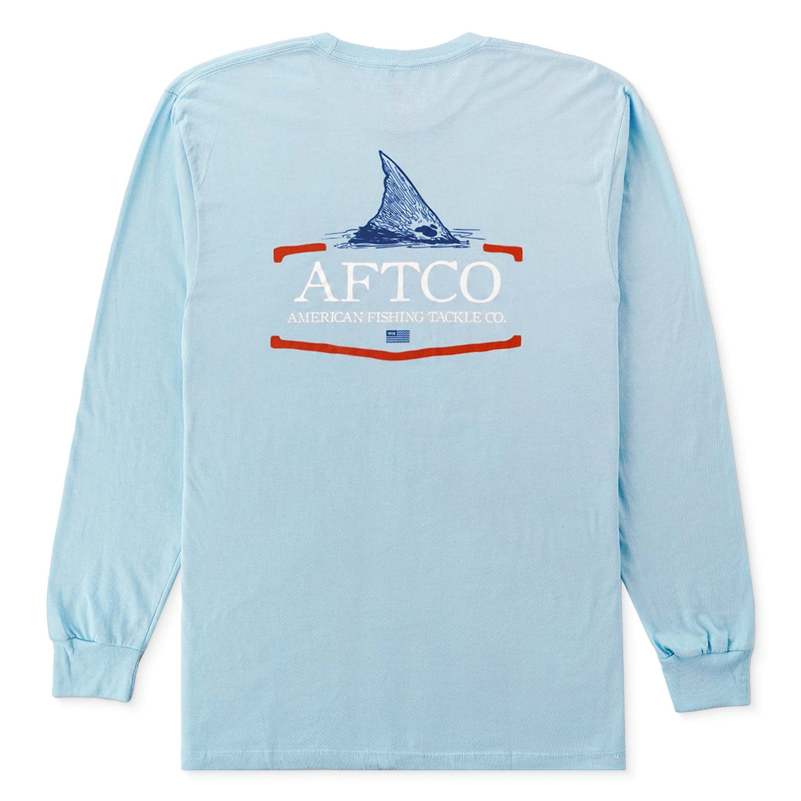 AFTCO Tall Tail Sleeve T-Shirt in Blue Steel Heather