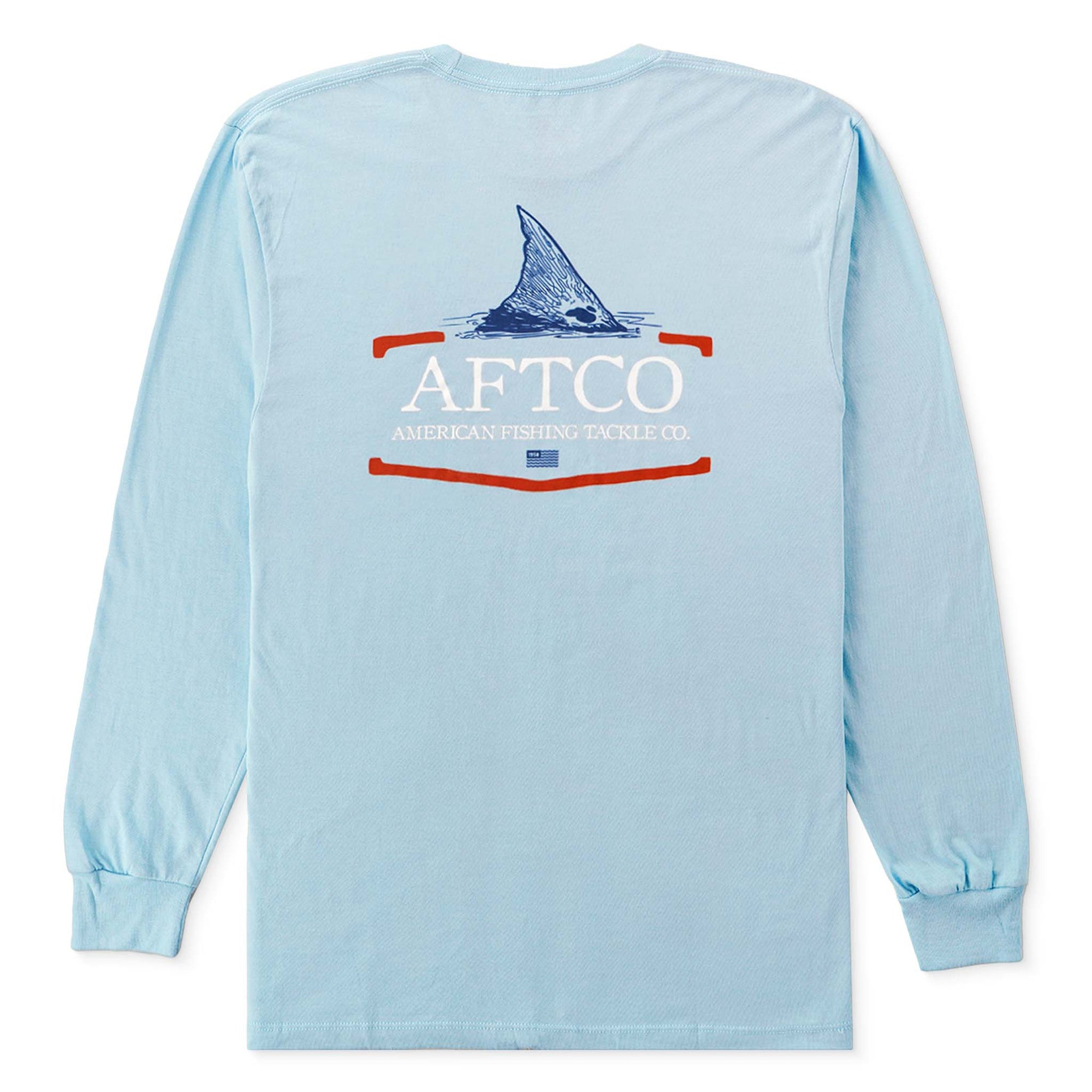 AFTCO Tall Tail Sleeve T-Shirt in Blue Steel Heather