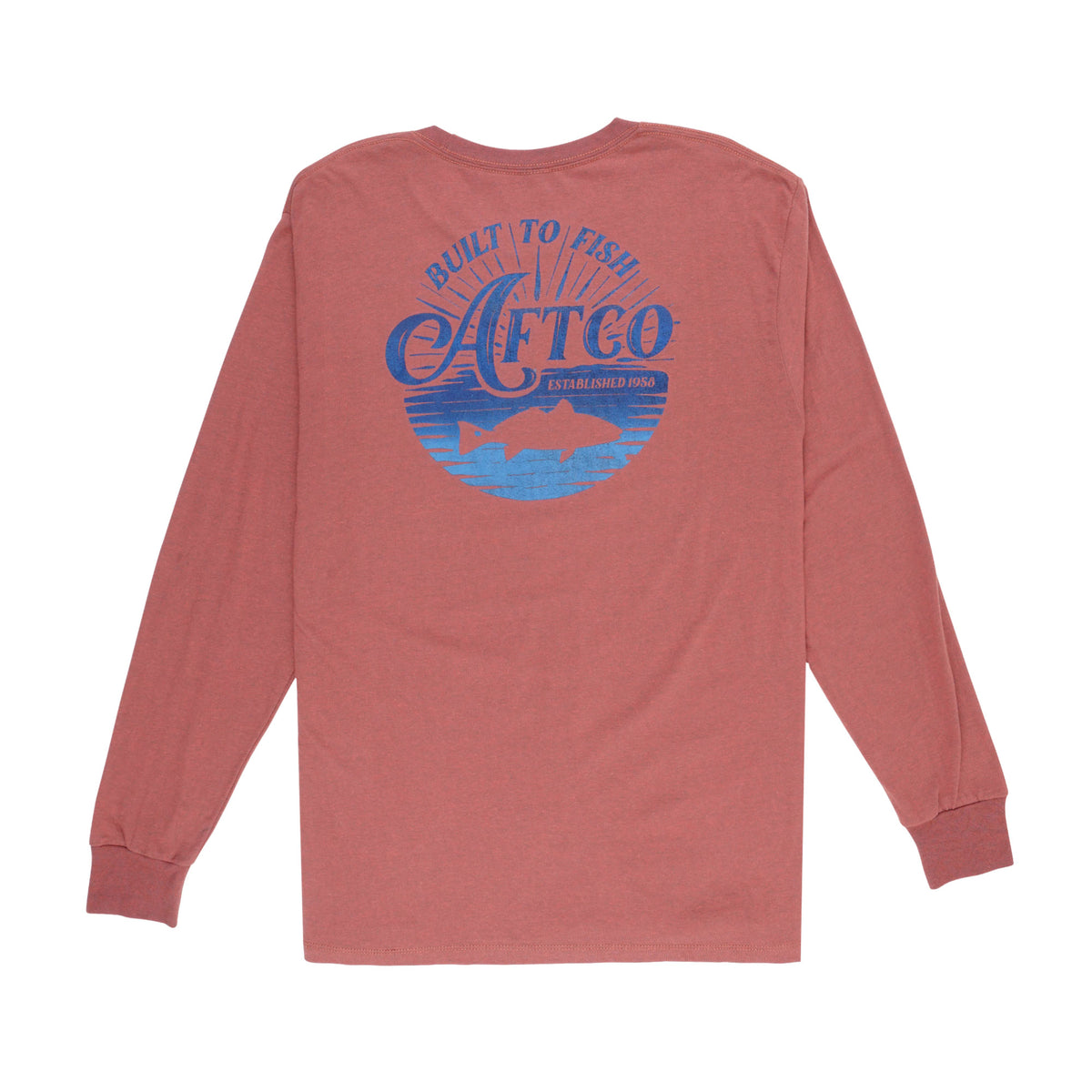 aftco Redline Long Sleeve T-Shirt in Brick Heather