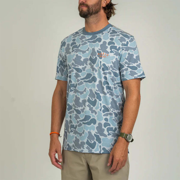 front of Stackhouse Tech Short Sleeve T-Shirt in silver mallard camo.