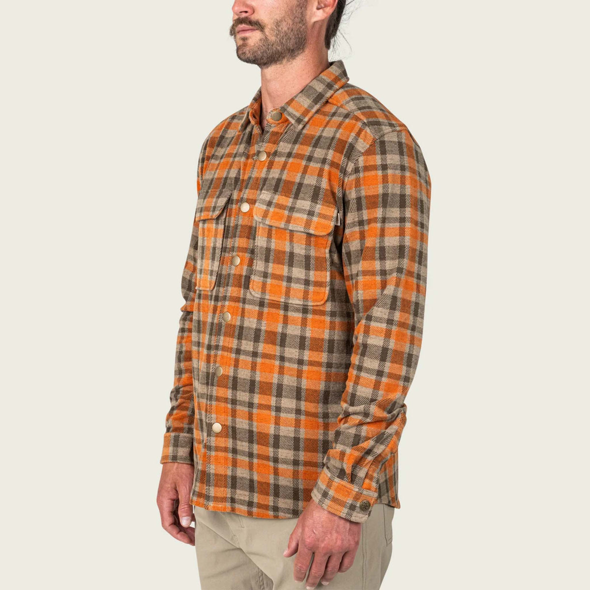 Marsh Wear Men's Seadrift Fleece Button-Down Overshirt in Coriander
