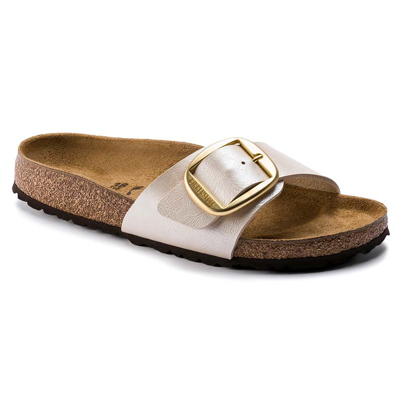 Women&#39;s Madrid Big Buckle Sandals in Graceful Pearl White