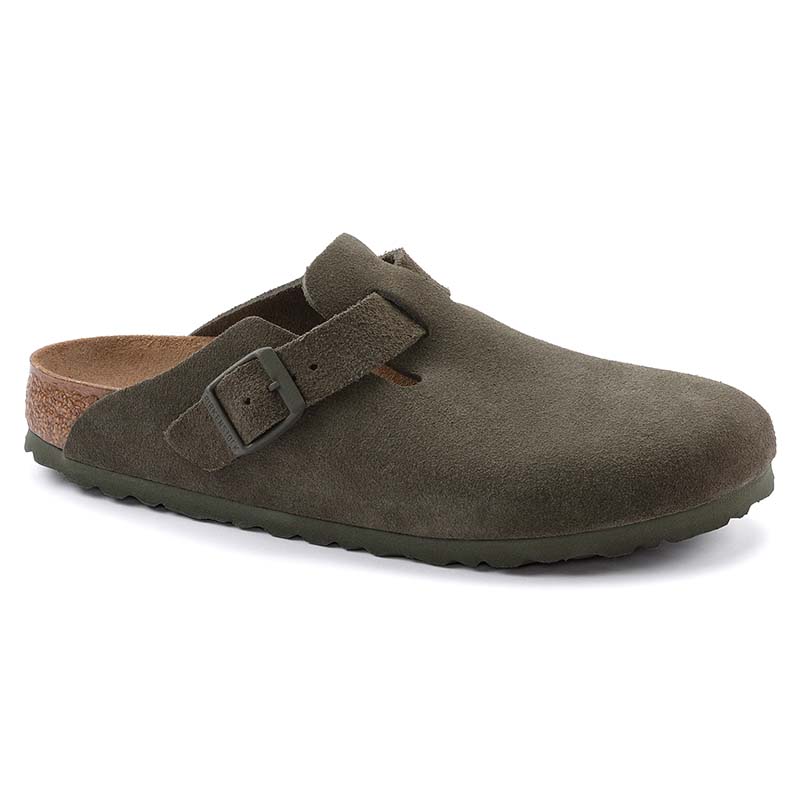 Boston Suede Leather Slip On Shoes in Thyme
