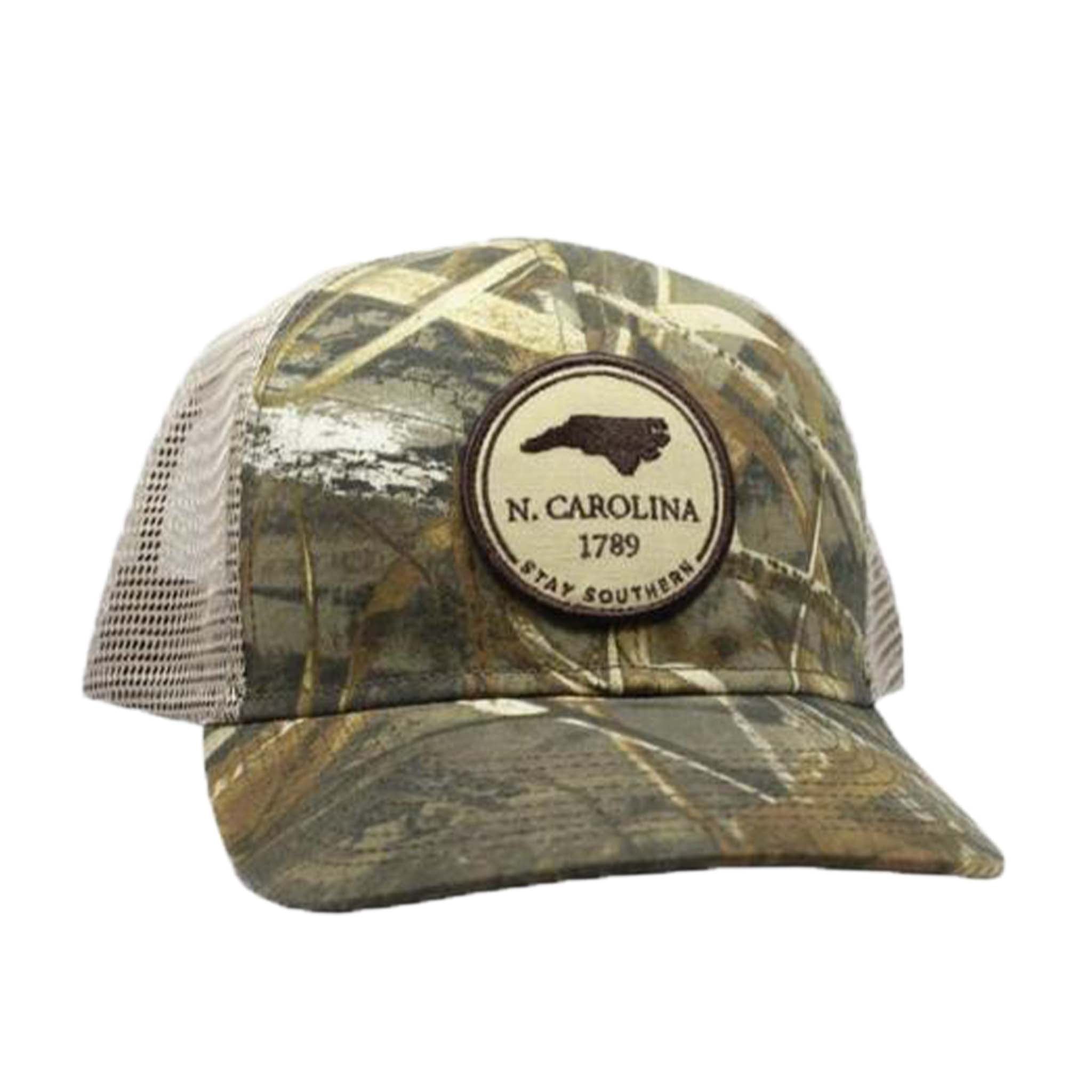 North Carolina Mesh Back Trucker Hat in Camo