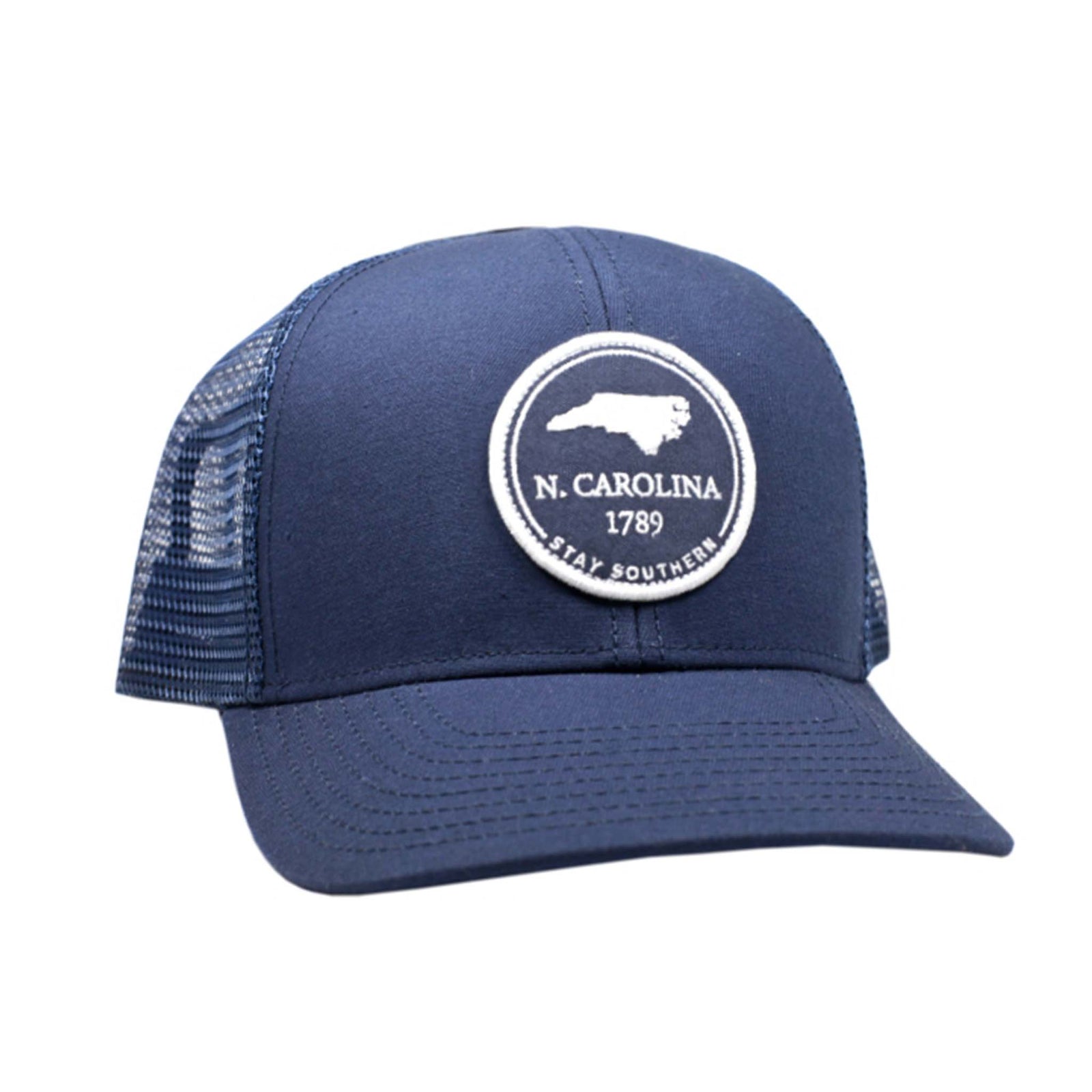 Peach State Pride North Carolina Mesh Back Trucker Hat in Navy