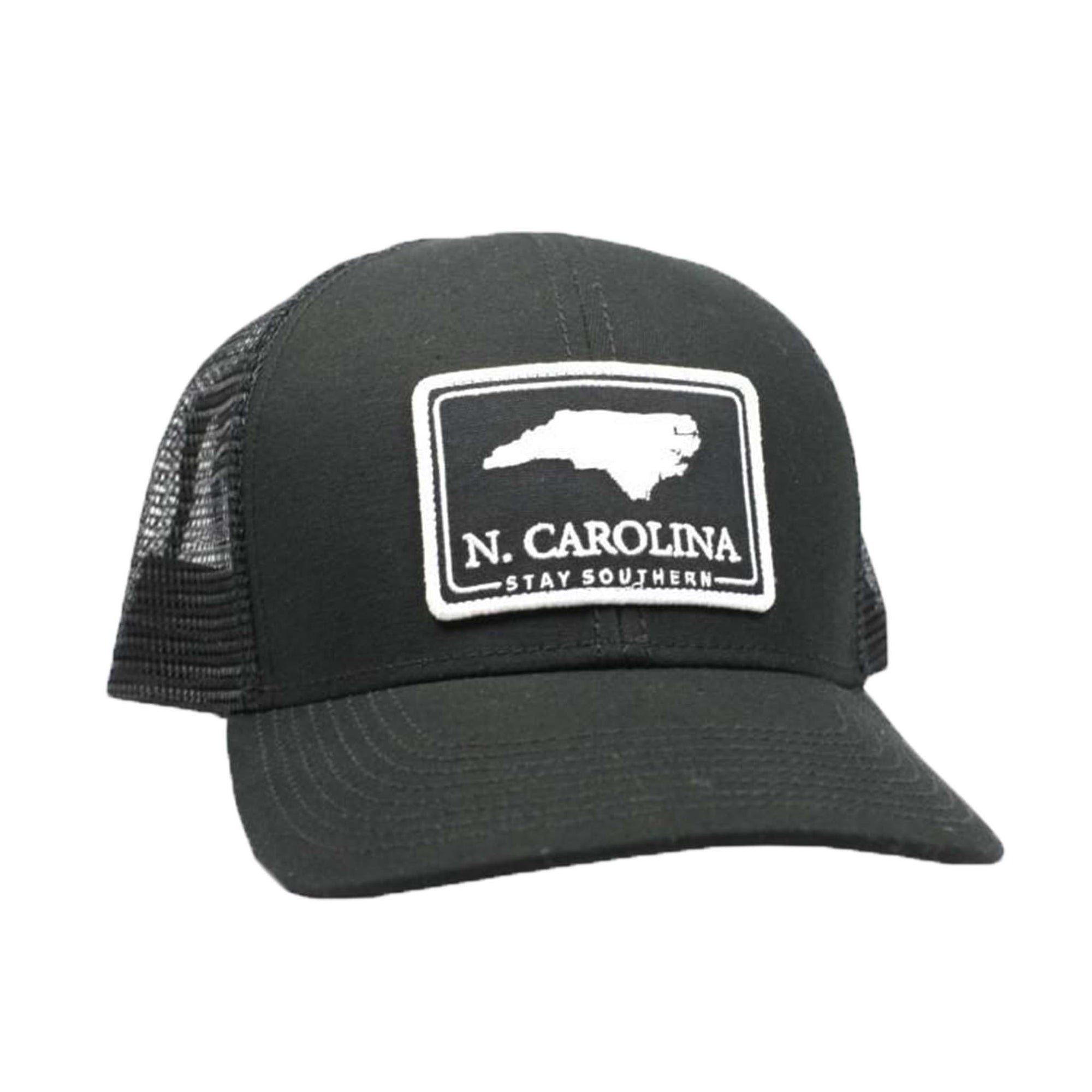 Peach State Pride North Carolina Mesh Back Trucker Hat in Black