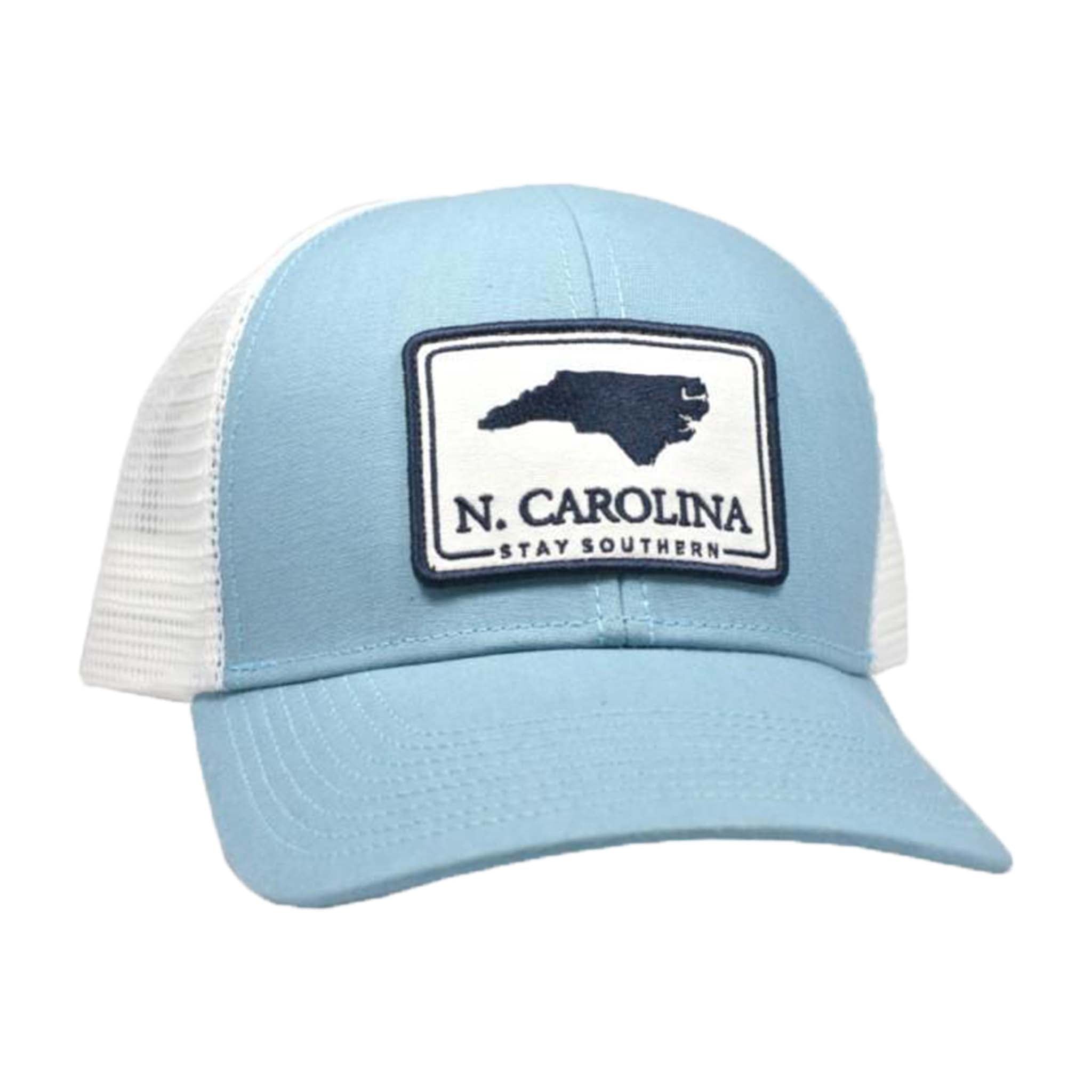 North Carolina Mesh Back Trucker Hat in Light Blue