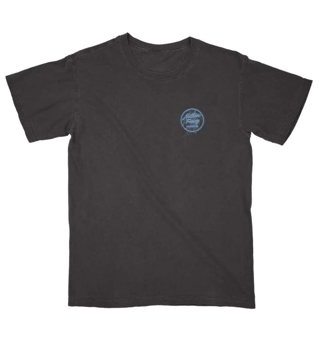 Nuthin' Fancy Neon Bass Short Sleeve T-Shirt in Black with large back design and left chest front logo