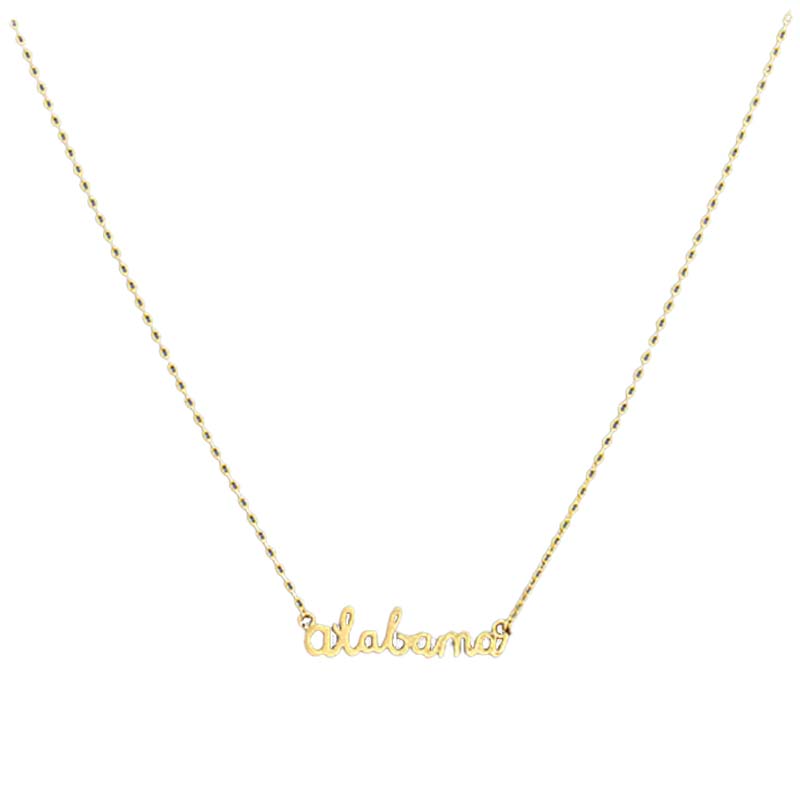 Alabama Gold State Name Necklace