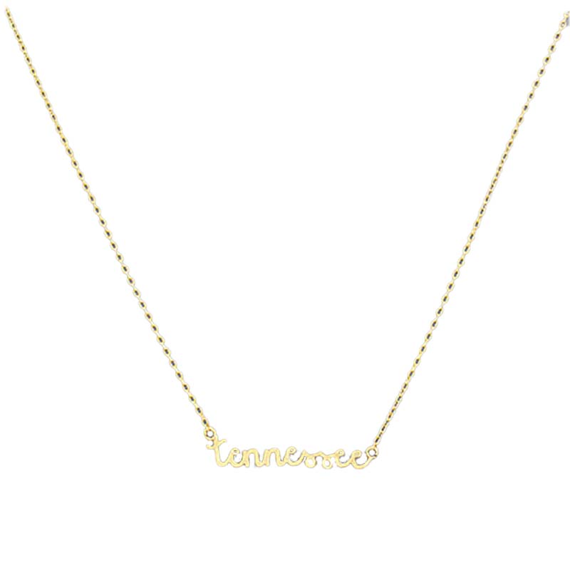 Tennessee Gold State Name Necklace