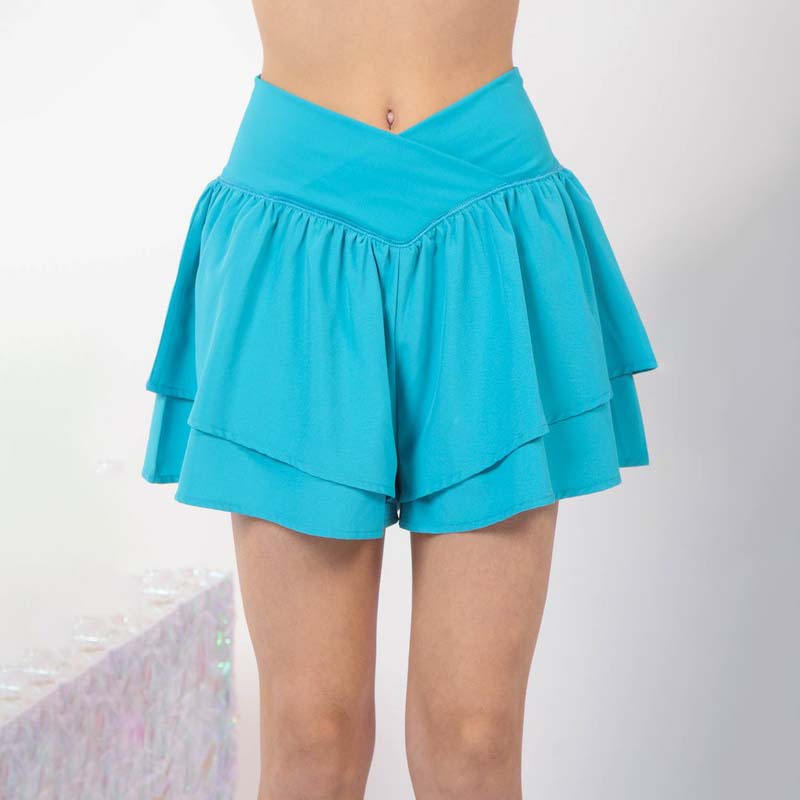 Double Layer Ruffle Active Shorts