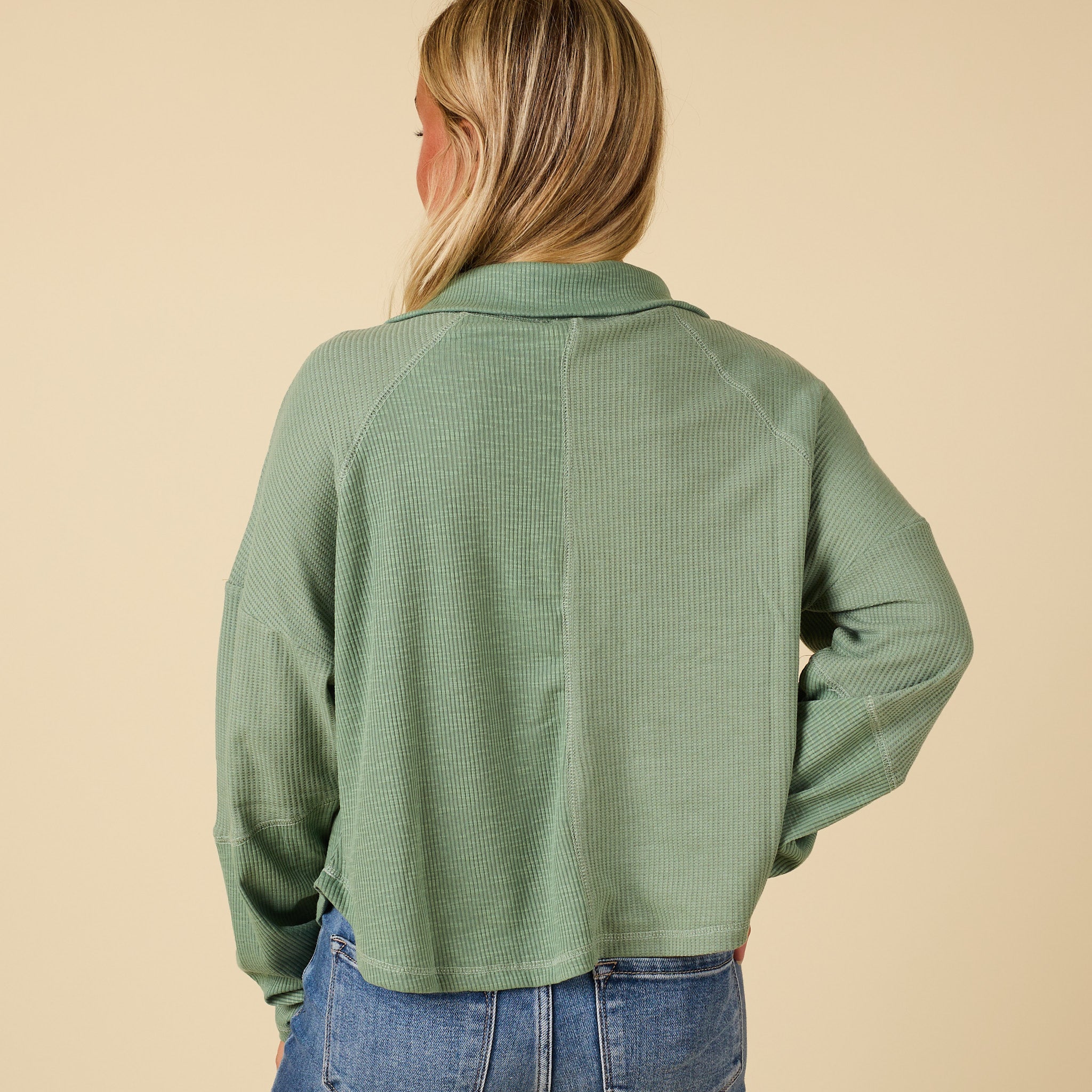 Long Sleeve Quarter Snap Henley Top