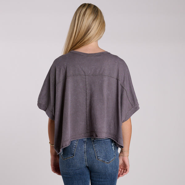 Oversized Boxy Pocket Cropped Shirt