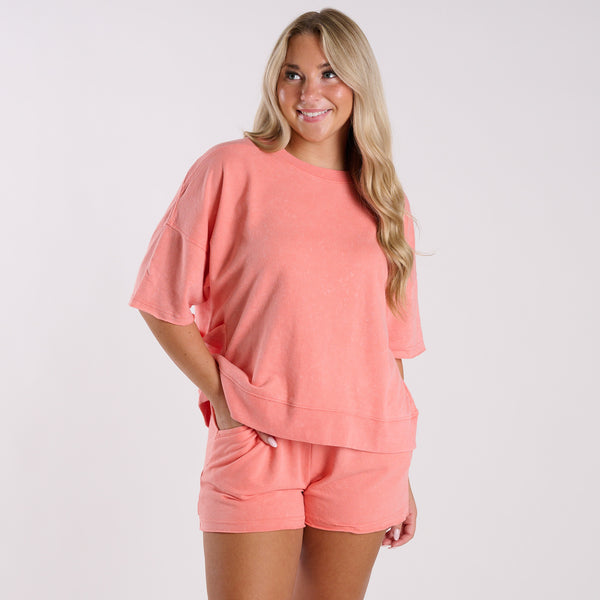 Short Sleeve Oversized Lounge Short Set
