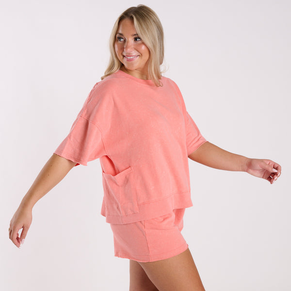 Short Sleeve Oversized Lounge Short Set