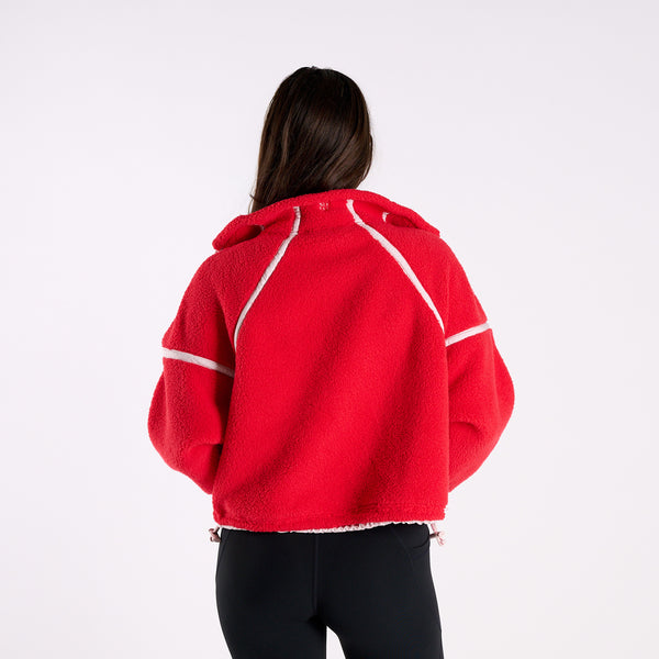 FP Movement Mountain High Half Zip Pullover in Candy Apple
