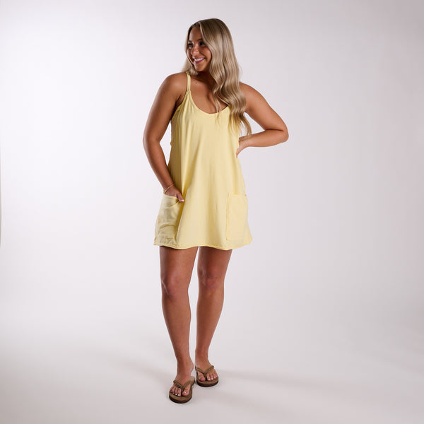 FP Movement Hot Shot Mini Dress in Sunlit Yellow