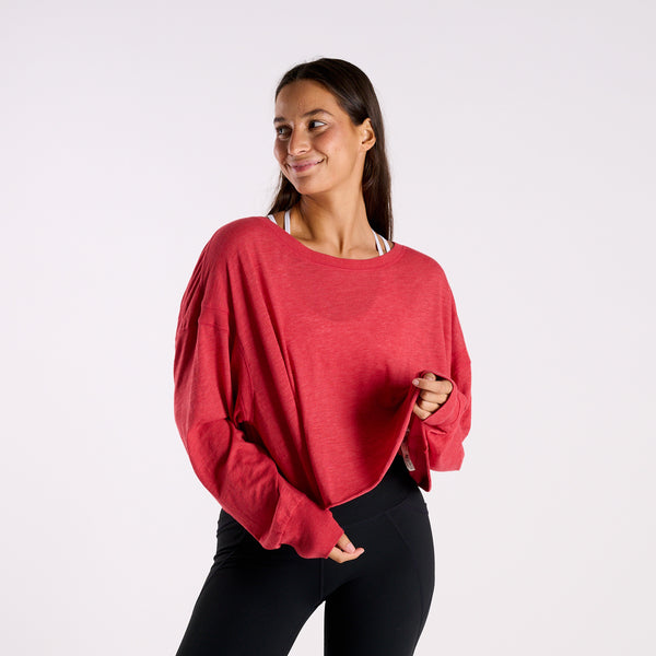 FP Movement Long Sleeve My Time Tee in Candy Red