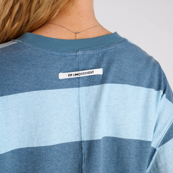 FP Movement Striped Long Sleeve Hustle Layer Tee in Frosty